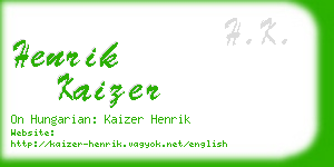 henrik kaizer business card